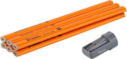 Bradas Комплект Строителни Моливи Острилка Hb Oval Diy-pc2ov18or/s6b