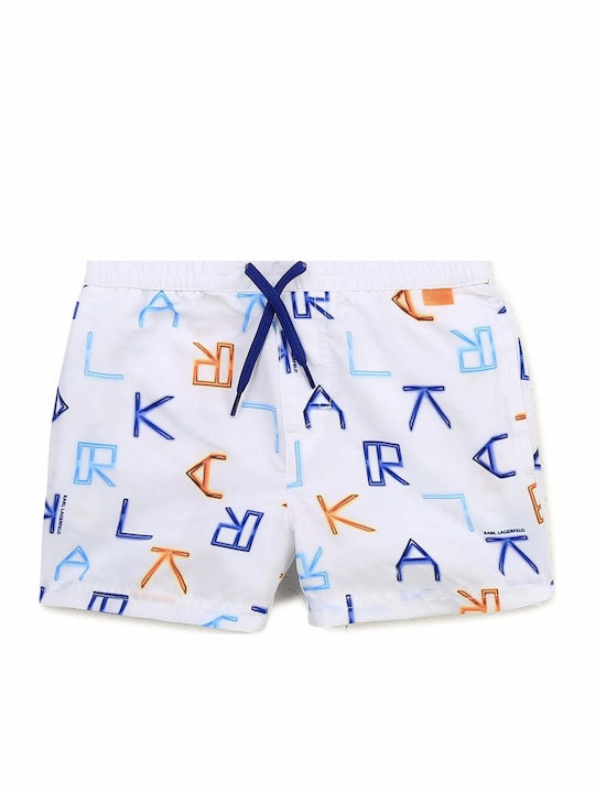 Karl Lagerfeld Costum de baie pentru copii pantaloni scurți de înot alb