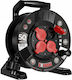 Plastrol Extension Cord Reel 4-Socket with 50m Cable 3 x 1.5mm² Cross Section and Grounding Waterproof