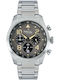 Men's Battery Chronograph Watch With Silver Steel Bracelet