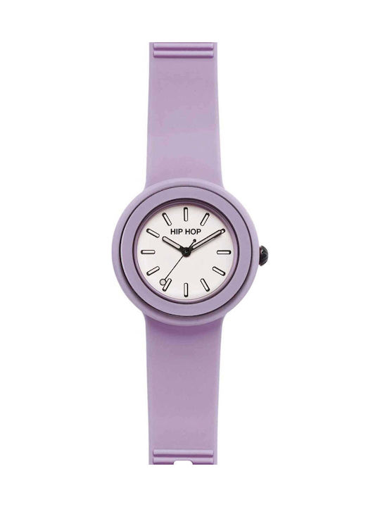 HipHop Women's Battery Watch with Rubber Strap Lilac Purple