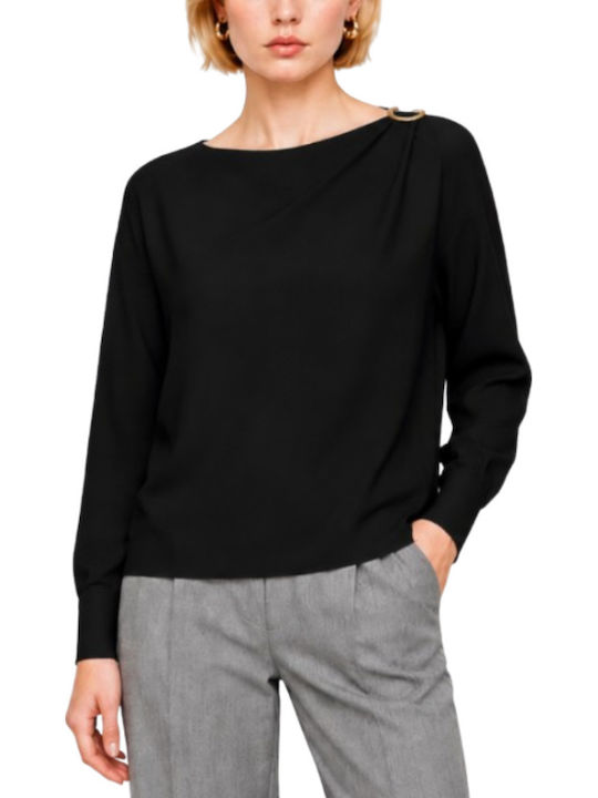 Women's Summer Long Sleeve Blouse Black