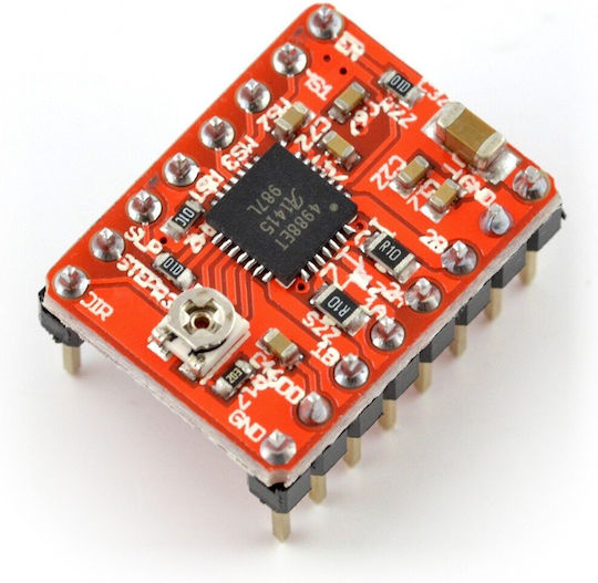 Rosfix A4988 Reprap Οδηγός Βηματικού Κινητήρα Κόκκινος