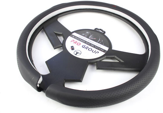 Husă pentru volan auto 38 cm negru roșu 395
