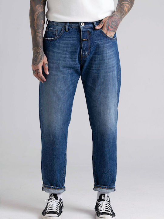 Pantaloni De Blugi Pentru Bărbați Lejeri Fit Albastru Matto2