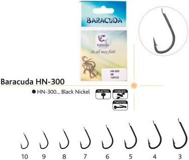 Baracuda Set 10 Bucăți Cârlige De Pescuit No3