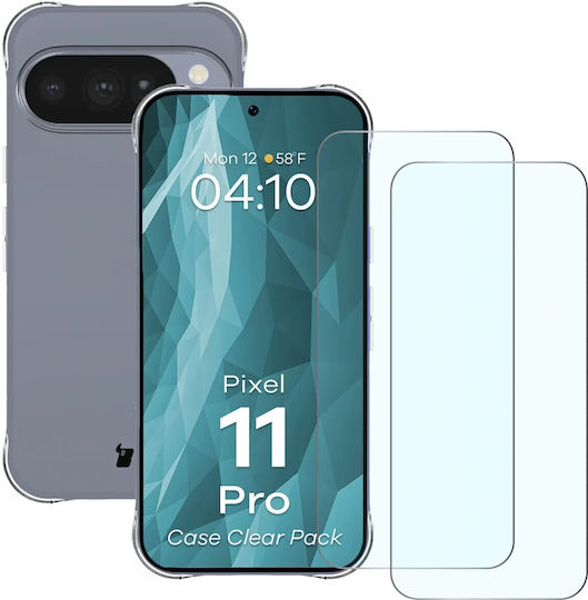 Bizonmobile Clear Pack Kit De Protecție 3-în-1 Bizon Salpa Huse 2 Folii Protectie Telefoane Bizon Glass Clare Compatibile Google Pixel 11 Pro Transparente