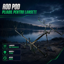 Foldable Rod Pod Fishing Rods Black