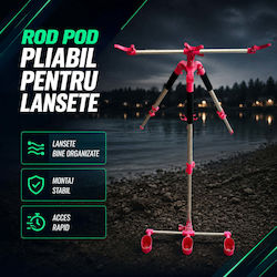 Foldable Rod Pod Fishing Rods Pink Black