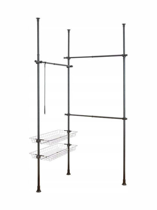 Wenko Κρεμάστρα Δαπέδου από Μέταλλο Μαύρη 38cm