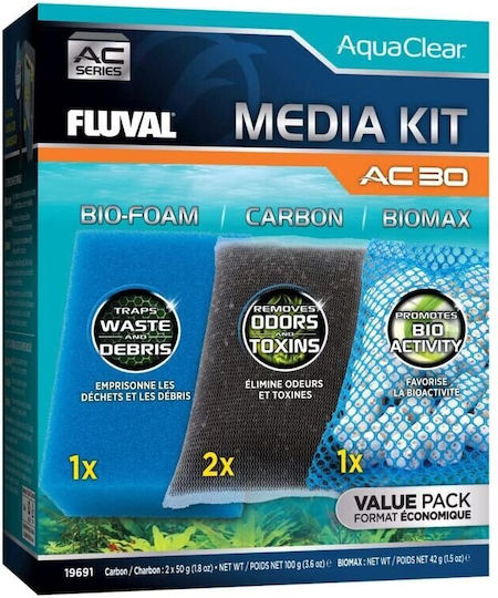 Fluval Media Kit Replacement Filter Set Ac30