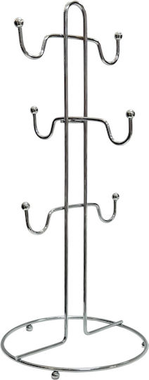 Mug Stand Metallic 14x14x34cm Silver