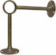 Double Support Brass Handrail Tube Ø35 17cm Matte Antique Metalor 075-2317