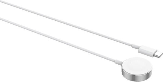 Wave Qi Smartwatch Charging Cable Magnet Apple Watch White Silver