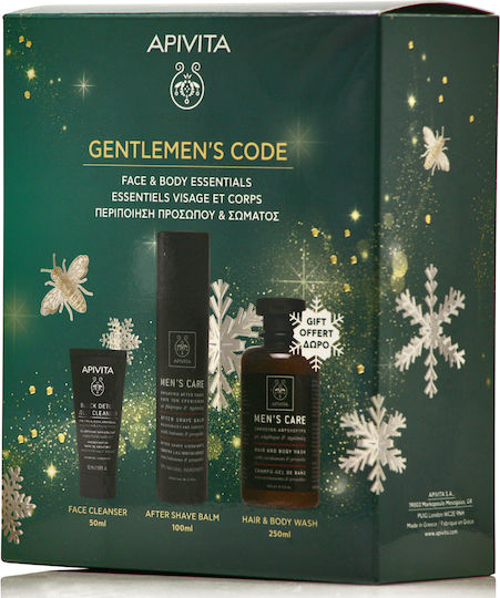 Apivita Мъжки Care Black Detox Комплект за грижа за почистване на тялото и хидратация