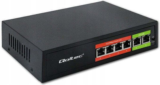 Qoltec 52289 Unmanaged L2 PoE Switch με 6 Θύρες Ethernet