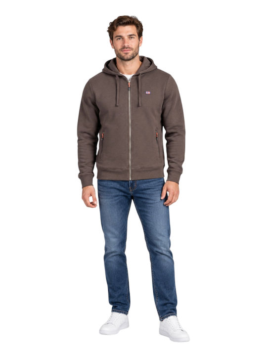 Norway Nautical School Hooded Cardigan Brown
