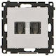 Simon 55 HDMI Dual Steckdosenmodul Aluminium Matt Tghdmi2.01/143