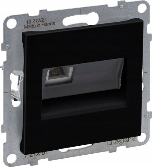 Legrand Telefonsteckdose mit Rahmen in Schwarze Farbe 721461
