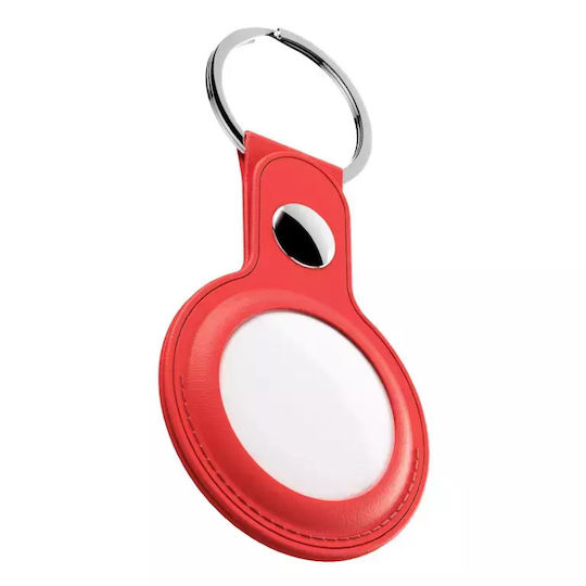 KeyBudz Airtag Schlüsselring – Lederhülle Airtag Verpackung 2 Stück Rot