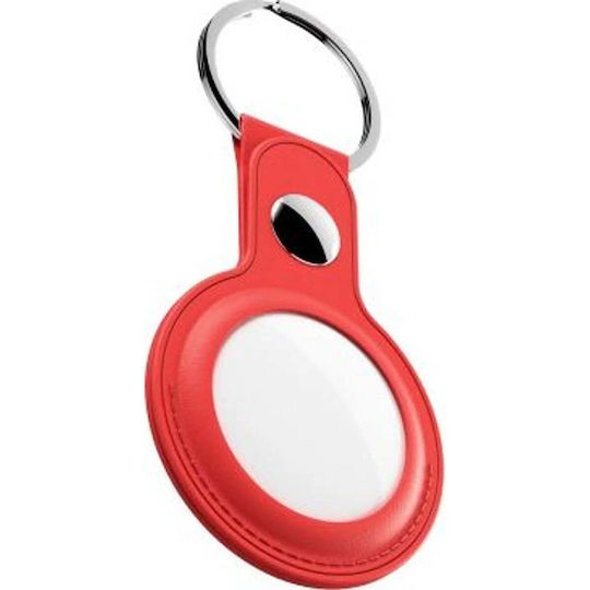 Keybudz Airtag Keyring – Кожен Протективен Калъф Airtag Опаковка 2 Броя Червен