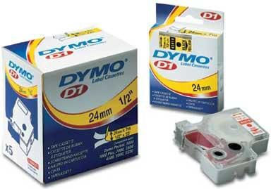 Dymo Етикетна лента 1m x 19mm в Черен Цвят Съвместима с Dymo D1, Dymo Rhino/IND