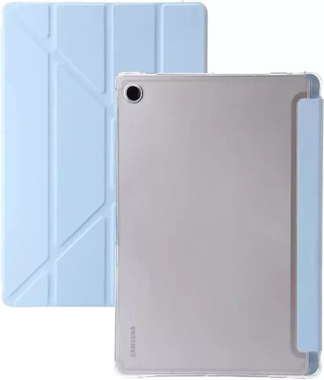 4KOM L Прозрачен Трифолд Калъф Стойка Samsung Galaxy Tab S6 Lite 2022/24 10.4" Син