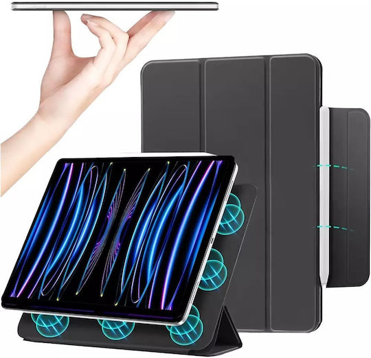 4KOM L Калъф за таблет с магнитна закопчалка Apple iPad 10 10.9 10-то поколение 2022 iPad 11 A16 11-то поколение 2025 Черен