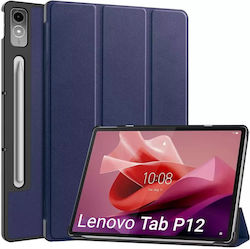 4KOM Husă Tabletă Smart Case Cover Lenovo Tab P12 12.7" Tb370 Tb370fu 2023 Albastru Marin 4KOM Husă Tabletă Smart Case Cover Lenovo Tab P12 12.7" Tb370 Tb370fu 2023 Albastru Marin