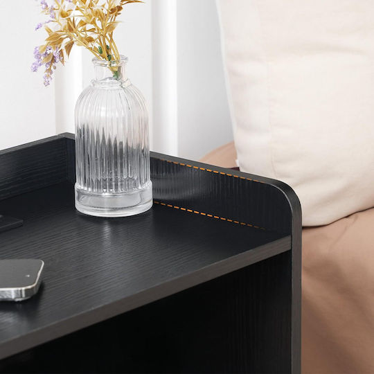 Wooden Black Bedside Table 38x26.5x56cm