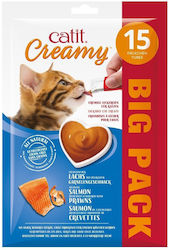 Catit Creamy Лакомство за Котки Сьомга Скариди 15x10g