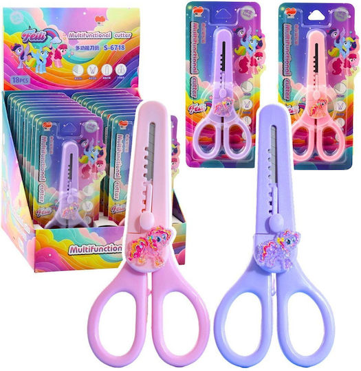 Lean Toys Kids Scissors 14cm With Metallic Blade (Miscellaneous Designs) 1 Piece