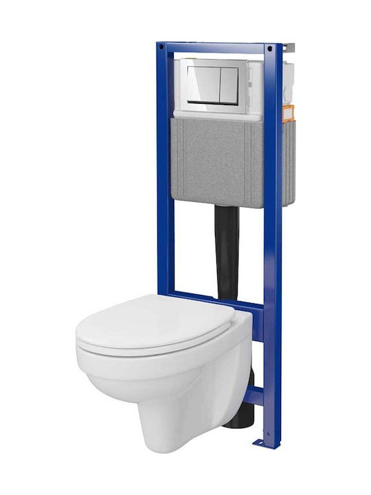 Cersanit Wall-Mounted Toilet with Flush with Cover Soft Close