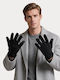 Schwarze Herren Lederhandschuhe Berührung