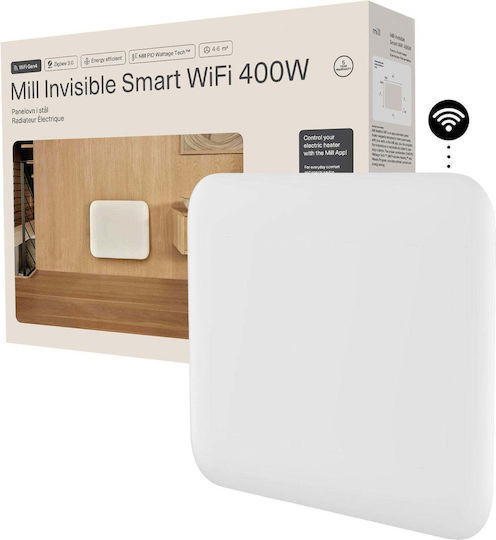 Mill Invisible Smart Konvektorheizung Wand 400W mit Elektronischem Thermostat und WiFi 49.2x38.4cm Weiß