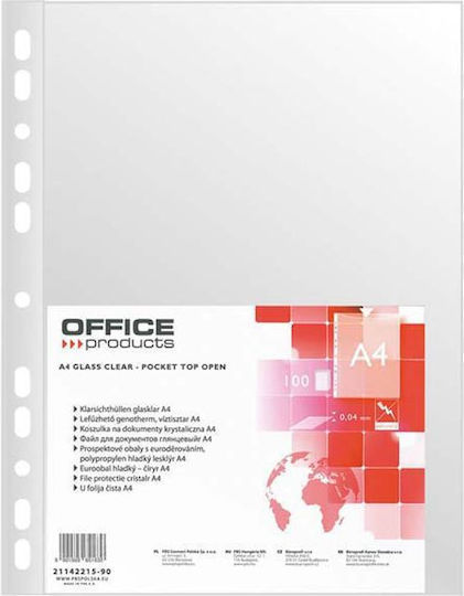 Office Products Kunststoff Binderblätter für Dokumente A4 mit Löcher 100Stücke