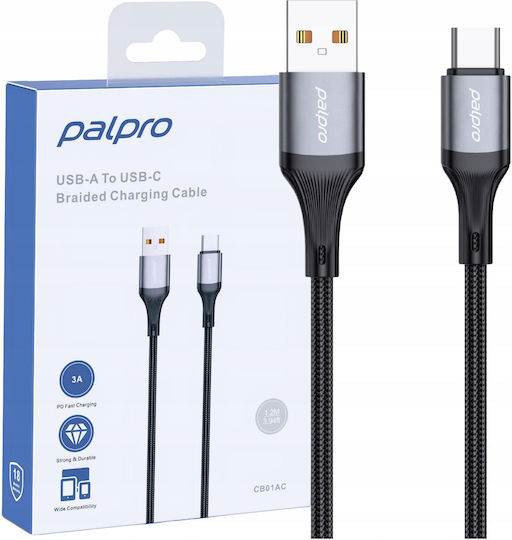 Palpro USB-A към USB-C кабел бързо зареждане Samsung Apple 3A PD 1m