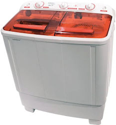 Albatros Wms 7.2r Semi-automatic Washing Machine 50 Liters 6.8 Kg Wash 5.5 Kg Spin White Red