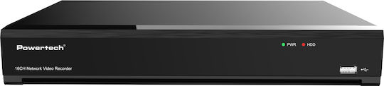 Powertech PT-1599 NVR Устройство за запис с 16 канала с 4K резолюция