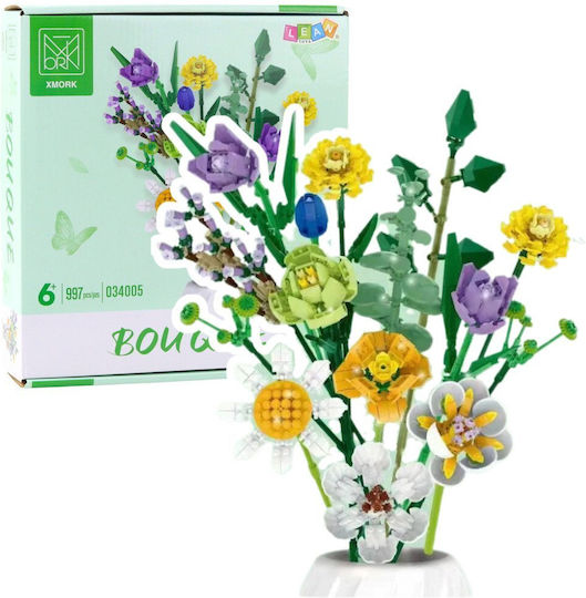 Building Blocks Decoration Bouquet of Colorful Flowers for 6+ Years 997 Pieces