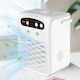 Mini Air Conditioner 1000 Ml Water Tank 3 Wind Speeds Bluetooth Diffuser Colored Ambient Light Fast Cooling White