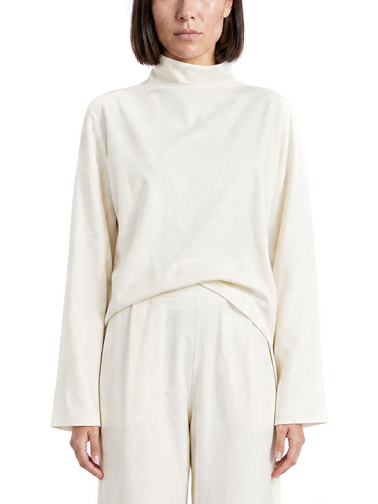 MY T Damen Bluse Langärmelig Creme
