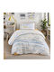 Cottonbox Σετ Παπλωματοθήκη Βαμβακερή 160x220cm Μονή με Μαξιλαροθήκη & 1 Σεντόνι Dashon Yellow