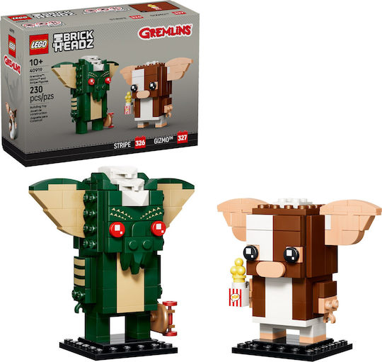 LEGO Brick Headz Gremlins Gizmo și Stripe Figurine pentru 10+ Ani 230 buc