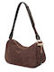 Fabric Women's Shoulder / Crossbody Bag Suede Brown