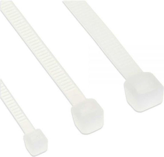 InLine Plastische Kabelbinder 300mmx4.8mm in Weiß Farbe (100 Stück) 59964L