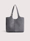 C-easy Leather Women's Tote Bag Suede Grey