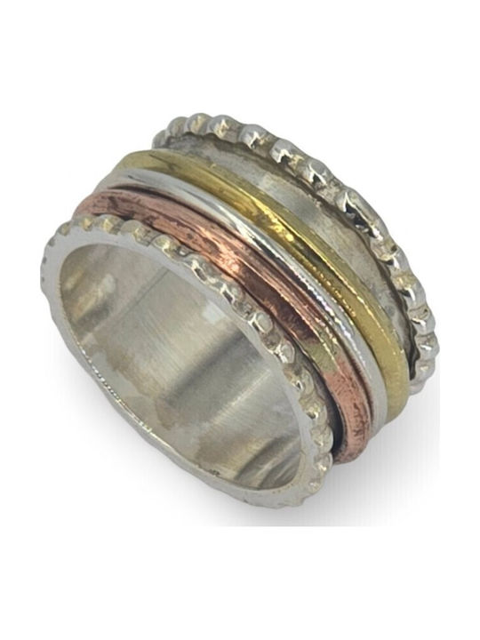 Women's Silver Gold Plated Spinner Ring