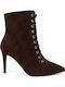 Suede Damen Stiefeletten mit Hohem Absatz Braune
