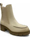 Leather Women's Ankle Boots Beige